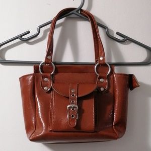 Brown small hand bag made in japan